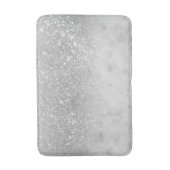 White marble Silver Ombre Glitter Glam #1 Badmat (Voorkant Verticaal)