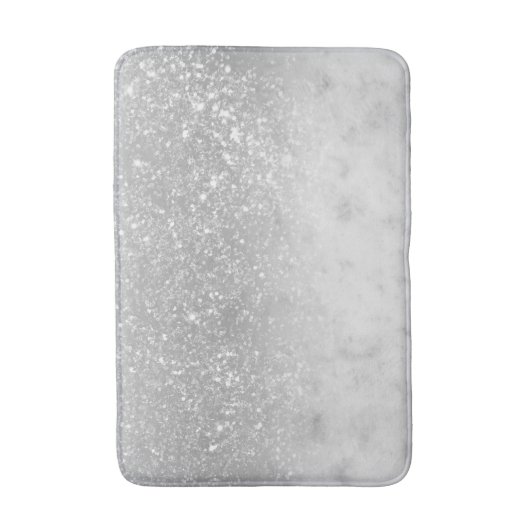 White marble Silver Ombre Glitter Glam #1 Badmat (Voorkant Verticaal)