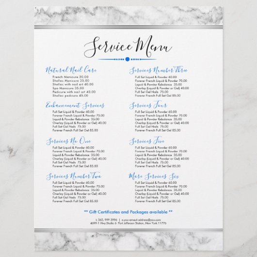 White Marble Silver Stripe Accent Flyer (Voorkant)