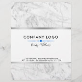 White Marble Silver Stripe Accent Flyer (Achterkant)