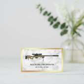 White Marble Sniper Rifle Pistool Shop Gunsmith Visitekaartje (Staand voorkant)