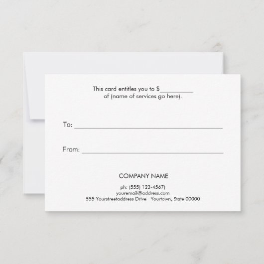 White Marble Spa and Salon Gift Certificate (Achterkant)
