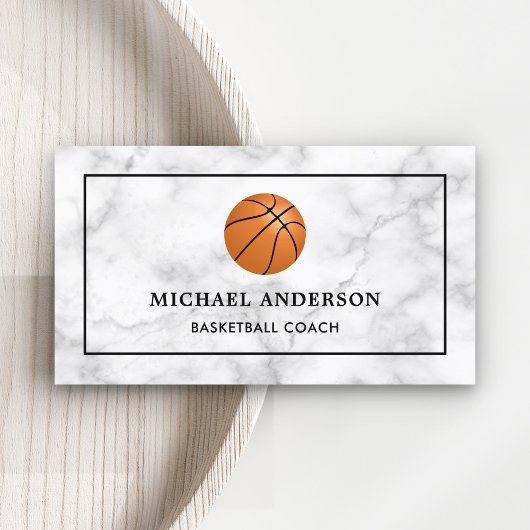 White Marble Sports Professioneel Basketbal Coach Visitekaartje