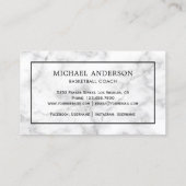 White Marble Sports Professioneel Basketbal Coach Visitekaartje (Achterkant)