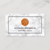 White Marble Sports Professioneel Basketbal Coach Visitekaartje (Voorkant)