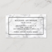 White Marble Sports Professionele Tenniscoach Visitekaartje (Achterkant)