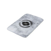 White marble Stone Black Wreatcrest Badmat (Gekanteld)