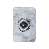 White marble Stone Black Wreatcrest Badmat (Voorkant Verticaal)