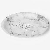 White Marble Stone Carrara Gray Silver Minimal Papieren Bordje (Gekanteld)