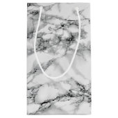 White marble Stone Gift Bag Modern Design Klein Cadeauzakje (Achterkant)