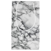 White marble Stone Gift Bag Modern Design Klein Cadeauzakje (Voorkant)