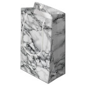 White marble Stone Gift Bag Modern Design Klein Cadeauzakje (Voorkant Gekanteld)