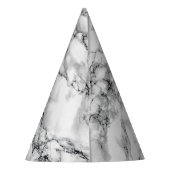 White Marble Stone Party Pet Feesthoedjes (Achterkant)