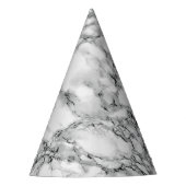 White Marble Stone Party Pet Feesthoedjes (Voorkant)