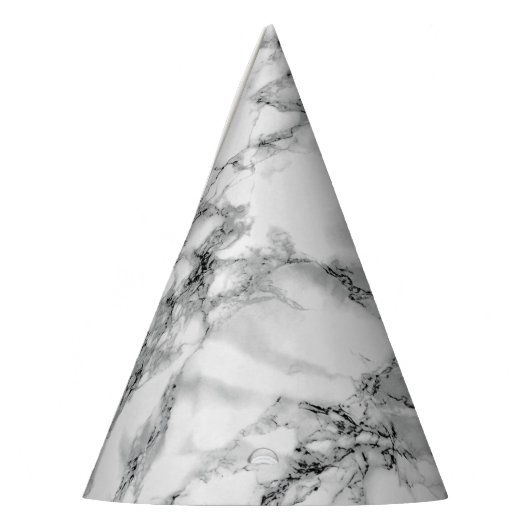 White Marble Stone Party Pet Feesthoedjes (Links)