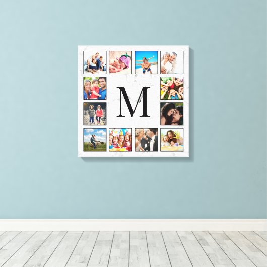 White Marble Stone Pattern Canvas Afdruk (Insitu (Houten vloer))