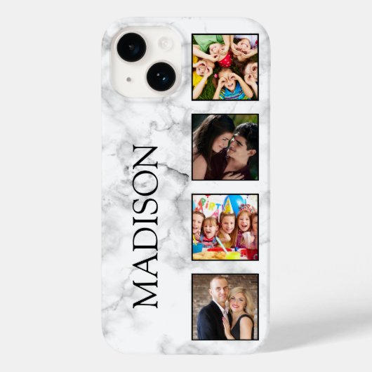 White Marble Stone Pattern Case-Mate iPhone Case (Achterkant)