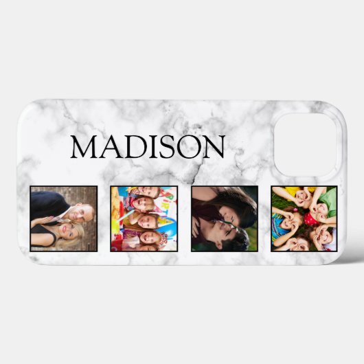 White Marble Stone Pattern Case-Mate iPhone Case (Achterkant (horizontaal))