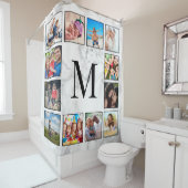 White marble Stone Pattern Douchegordijn (In situ)