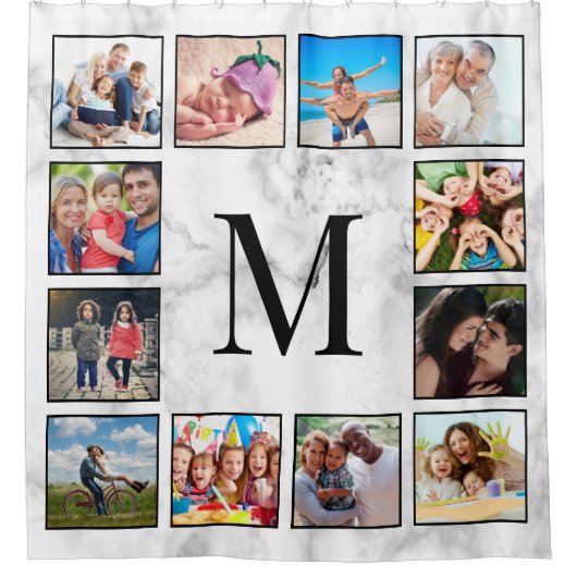 White marble Stone Pattern Douchegordijn (Voorkant)