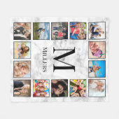 White marble Stone Pattern Fleece Deken (Voorkant (Horizontaal))