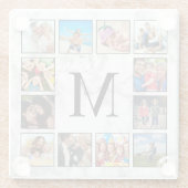 White marble Stone Pattern Glazen Onderzetter (Achterkant)