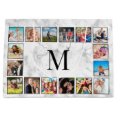 White Marble Stone Pattern Groot Cadeauzakje (Voorkant)