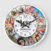 White marble Stone Pattern Grote Klok (Voorkant)