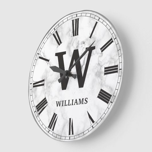 White marble Stone Pattern Grote Klok (Hoek)