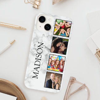 White marble Stone Pattern iPhone 14 Hoesje