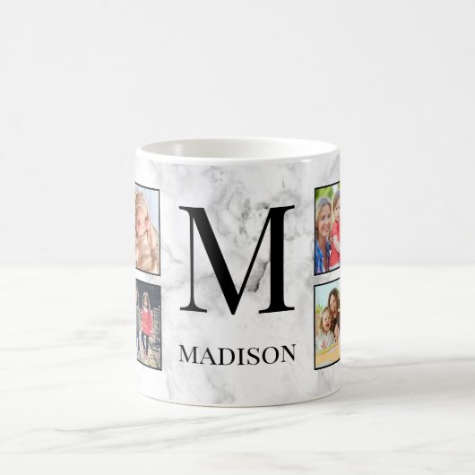 White marble Stone Pattern Koffiemok (Center)