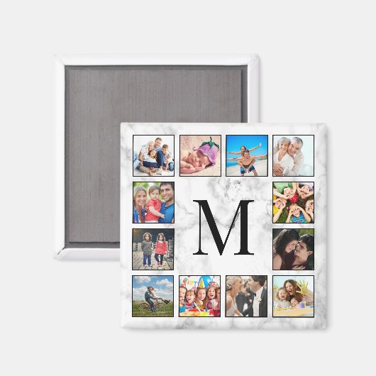 White marble Stone Pattern Magneet (Voorkant / Achterkant)