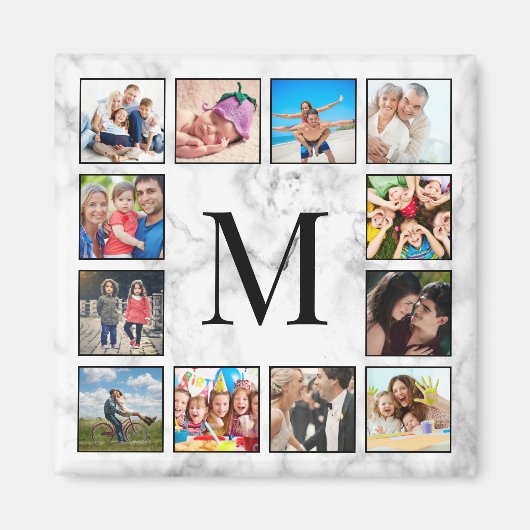 White marble Stone Pattern Magneet (Voorkant)