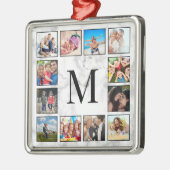 White marble Stone Pattern Metalen Ornament (Links)