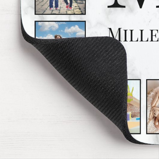 White marble Stone Pattern Muismat (Hoek)