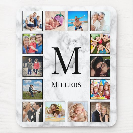 White marble Stone Pattern Muismat (Voorkant)