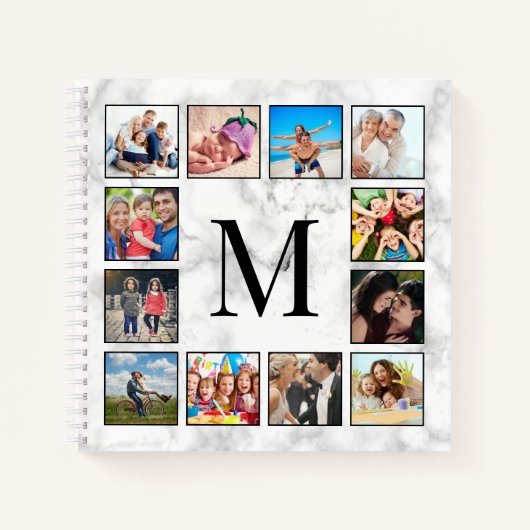 White Marble Stone Pattern Notitieboek (Voorkant)