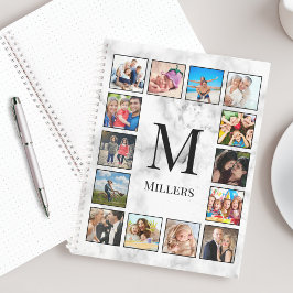 White Marble Stone Pattern Notitieboek