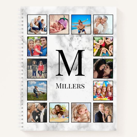 White Marble Stone Pattern Notitieboek (Voorkant)