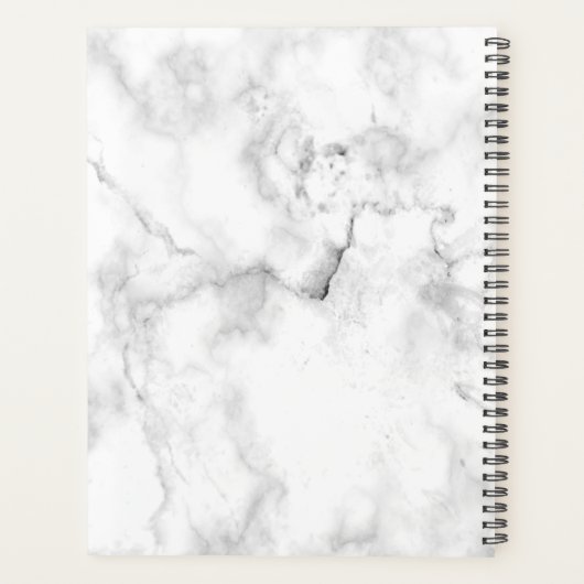 White marble Stone Pattern Planner (Achterkant)
