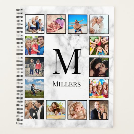 White marble Stone Pattern Planner (Voorkant)