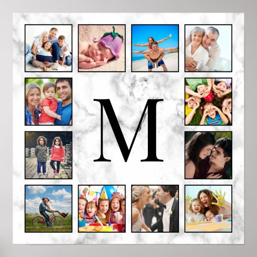 White marble Stone Pattern Poster (Voorkant)