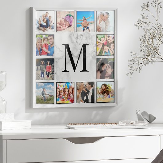 White marble Stone Pattern Poster