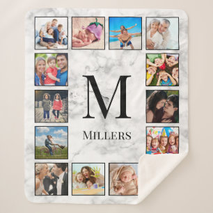 White marble Stone Pattern Sherpa Deken