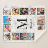 White marble Stone Pattern Sherpa Deken (Voorkant (horizontaal))