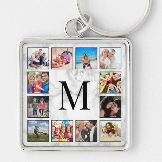 White marble Stone Pattern Sleutelhanger (Voorkant)