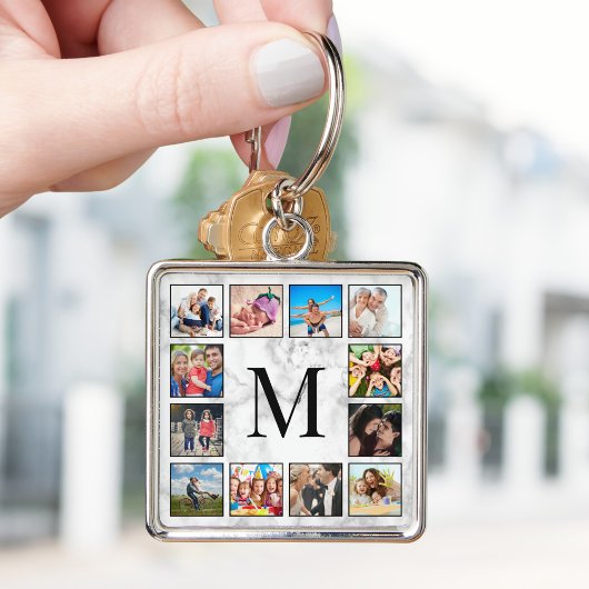 White marble Stone Pattern Sleutelhanger