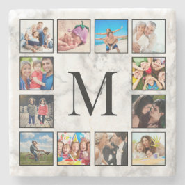 White Marble Stone Pattern Stenen Onderzetter