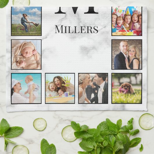 White marble Stone Pattern Theedoek (Gevouwen)