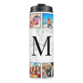 White marble Stone Pattern Thermosbeker (Voorkant)